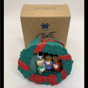 Vintage AVON Caroling Trio Bears Light-up Christmas Ornament With Original Box